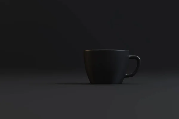 Cup Strong Coffee Black Background — Stock Photo, Image