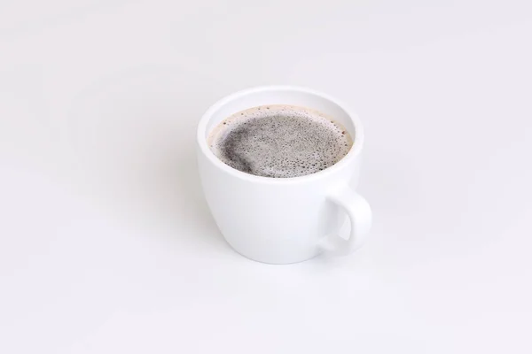 Чашка Міцної Кави Білому Фоні — стокове фото