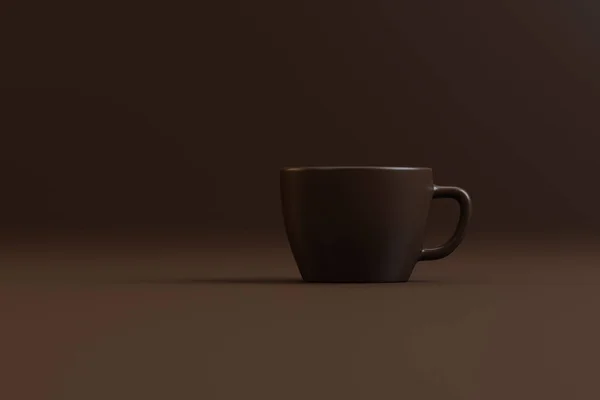 Eine Tasse Starken Kaffee Auf Braunem Hintergrund — Stockfoto