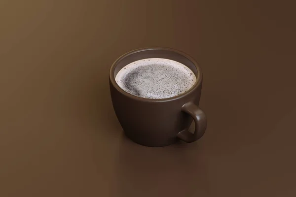 Una Taza Café Fuerte Sobre Fondo Marrón — Foto de Stock