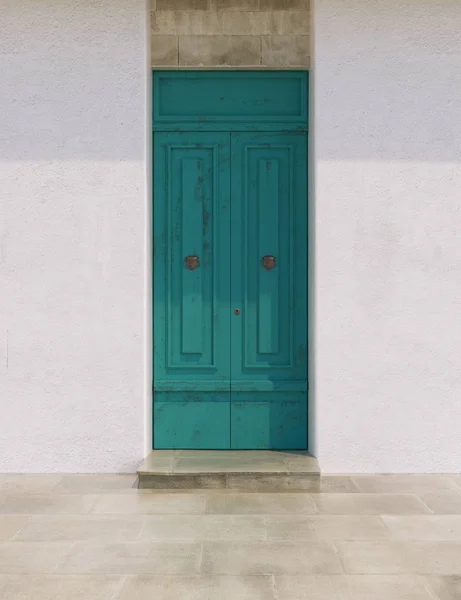 Grüne Alte Türen Einem Alten Haus Einem Historischen Ort Banner — Stockfoto