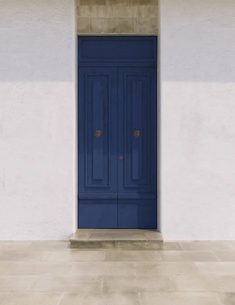 Blaue Alte Türen Einem Alten Haus Einem Historischen Ort Banner — Stockfoto