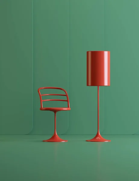 interior items in studio on a colored background