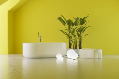 Sergi banyosu sarı, renkler, duruş, çerçeve veya afiş