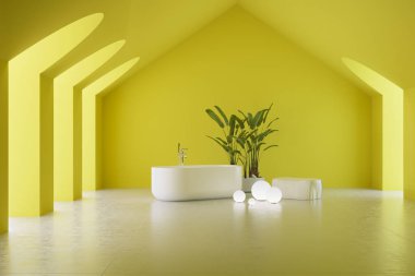 Sergi banyosu sarı, renkler, duruş, çerçeve veya afiş