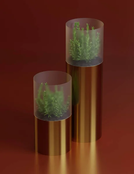 Decoratieve Hightech Fabriek Vase Een Gekleurde Achtergrond — Stockfoto