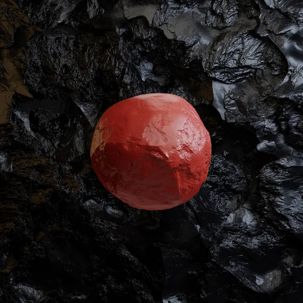 Αιωρούμενο Κόκκινη Μπάλα Στο Στούντιο — Φωτογραφία Αρχείου