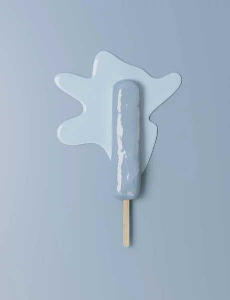 Poster with melted ice cream under the spotlights