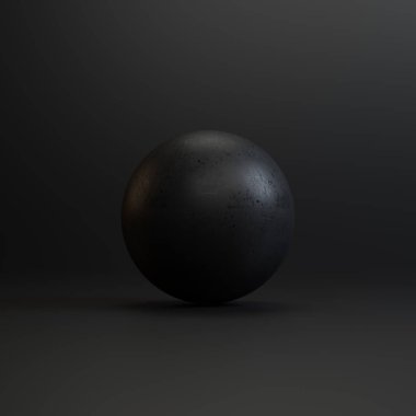 Black stone on a black background in the studio with texture clipart