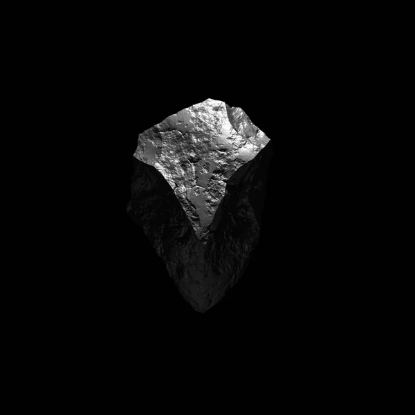 Aszteroida Vagy Meteorit Világűrben Fekete Alapon Renderelés Banner Vagy Tapéta — Stock Fotó