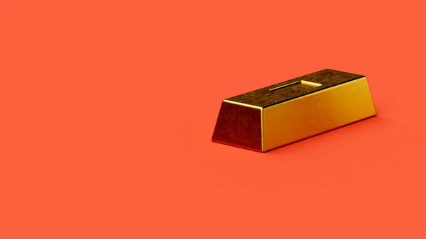 赤い背景の金の棒 ウェブバナーやテンプレート 3Dレンダリング — ストック写真