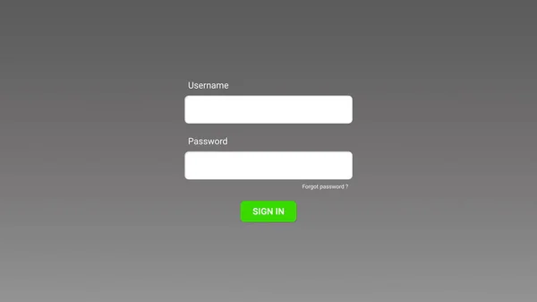 Interface of Password Box on login background. Online Username and Passwords. Template or example