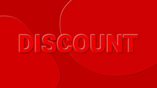 Iscrizione Rossa Sconto Sfondo Rosso Con Ombre Banner Web Template — Foto Stock