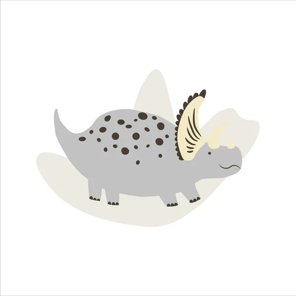Rozkošný dinosauří ilustrace. Triceratops. Pro plakát, tričko, tapetu, kartu. — Stockový vektor