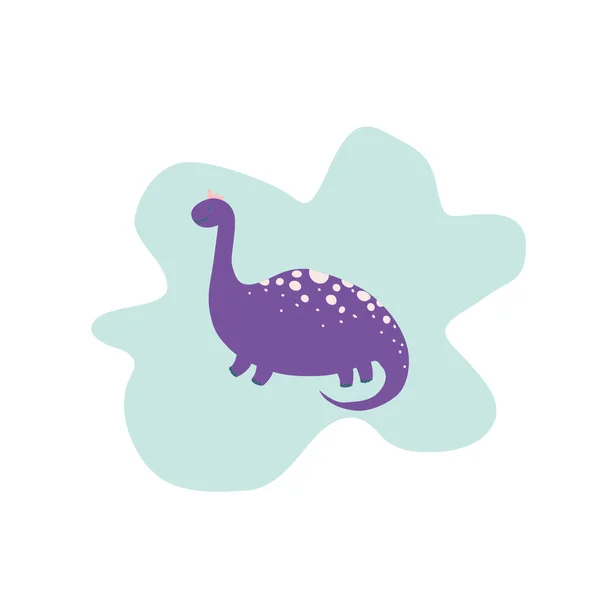 Rozkošný dinosauří ilustrace v plochém stylu. Pro plakát, tričko, tapetu, kartu. — Stockový vektor