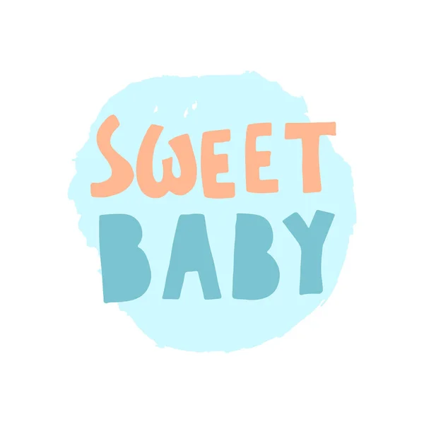 Zoete baby belettering. Hand getekende iillustration. Vector afbeelding. — Stockvector