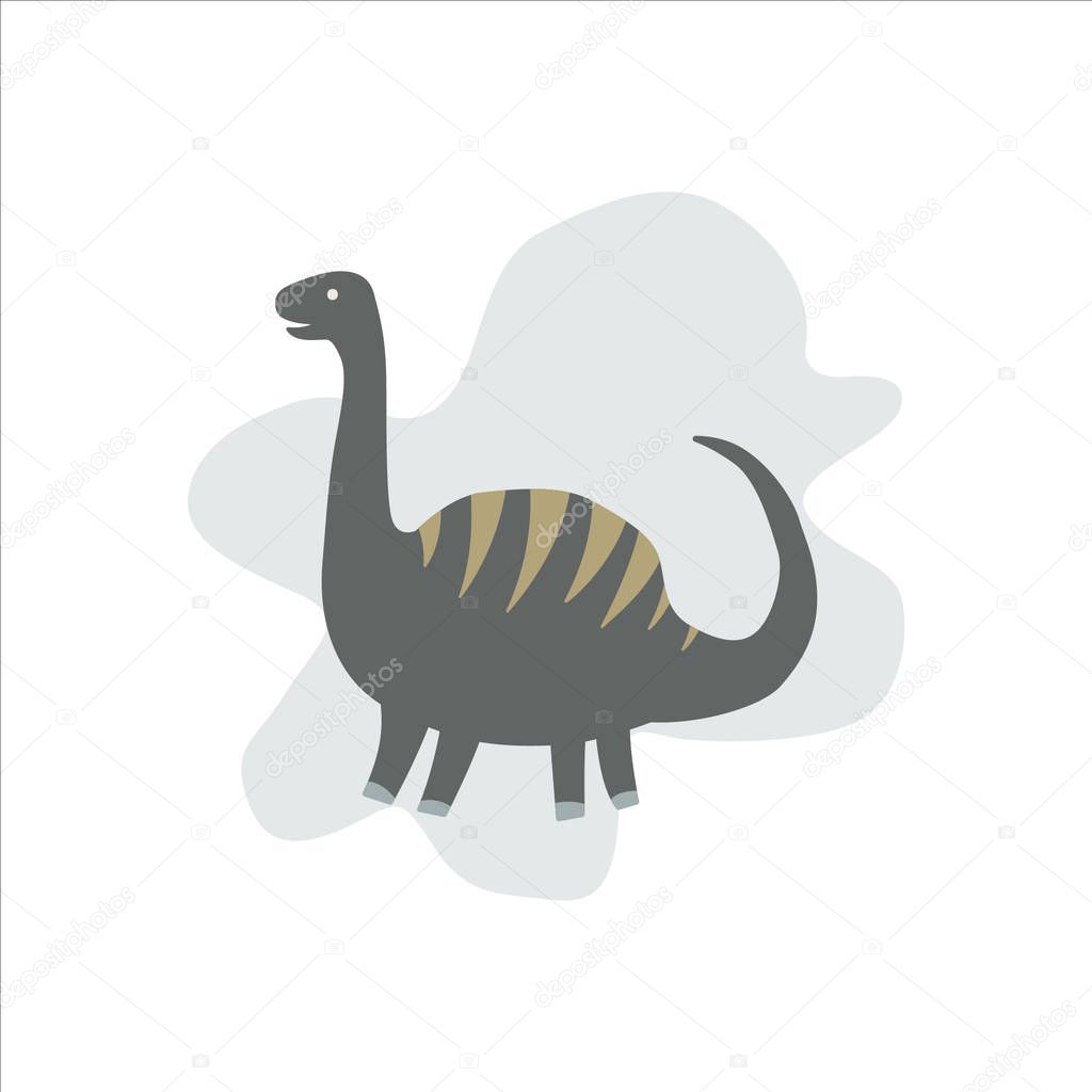 Cute Dinosaur vector illustration. Brachiosaur. For poster, t-shirt, wallpaper, card.