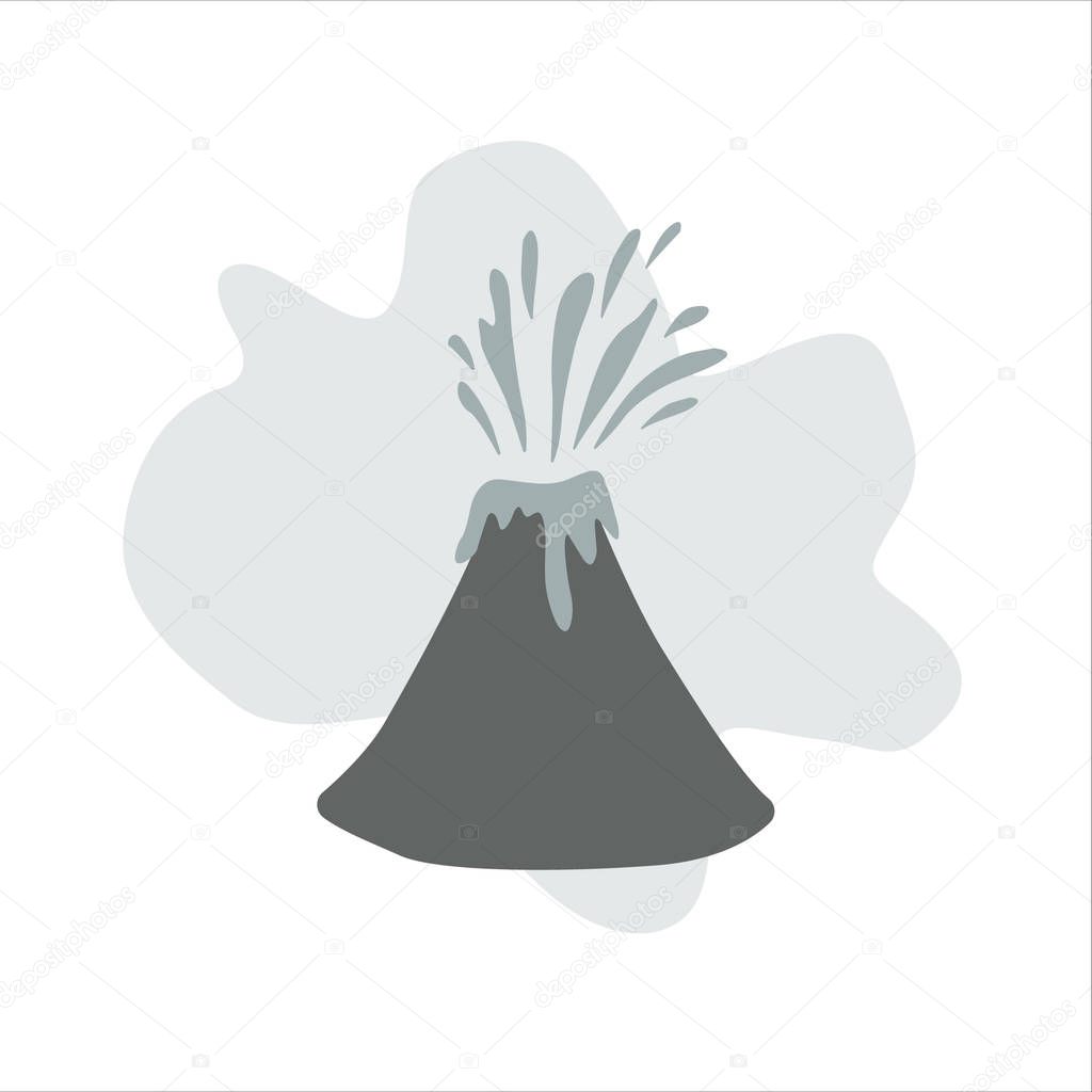 Cute volcano vector illustration.
