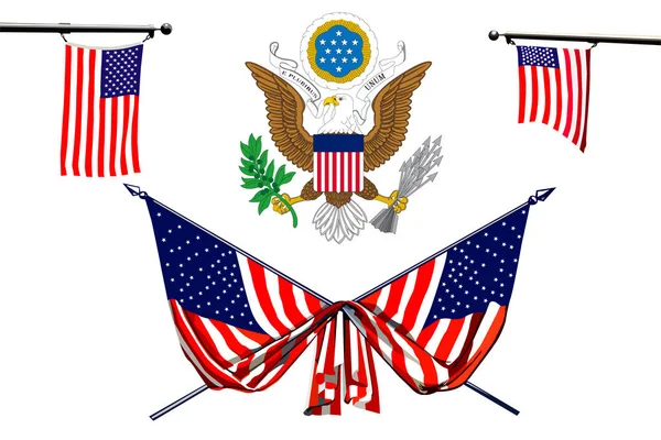 Американский Флаг Движении День Независимости Вектор Дня Флага Сша — стоковый вектор