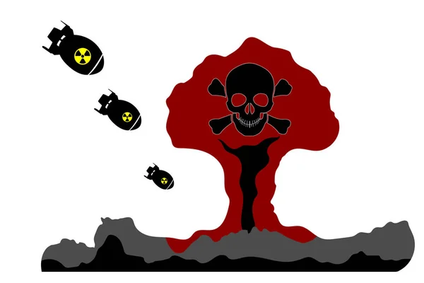 Bombardeo Nuclear Día Internacional Para Eliminación Total Las Armas Nucleares — Vector de stock
