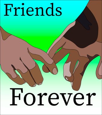 Her diğer Holding birlikte arkadaşlarım yığında el sonsuza dek dostluk gün afiş düz vektör çizim kazık