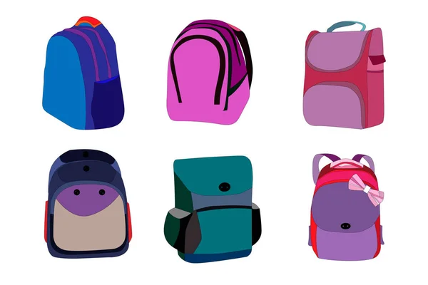 Schoolbag Ilustración Plana Bolsa Para Escuela Hipster — Vector de stock