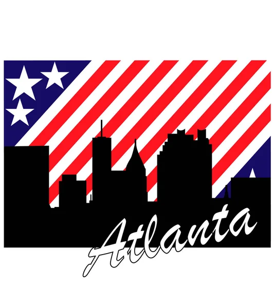 City Atlanta Background Colors National Flag Usa — Stock Vector