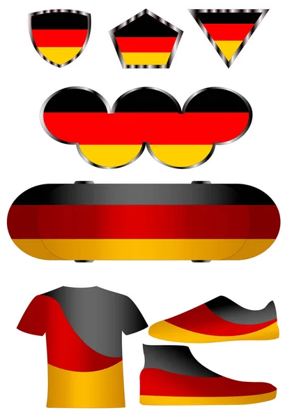 German Flag Set Icons Colors Flag Germany — Stock Vector