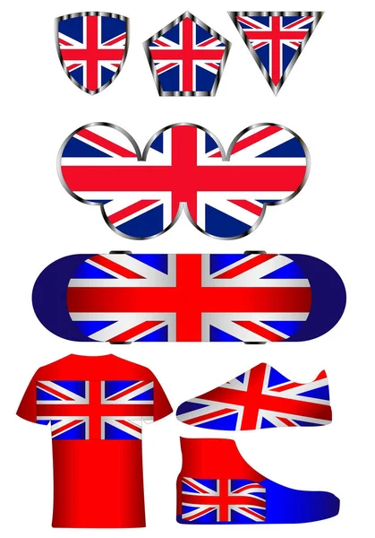 Flag Great Britain Set Icons Colors Flag Great Britain — Stock Vector