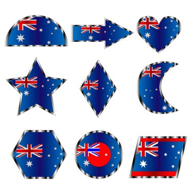 Avustralya bayrağı, Avustralya bayrağı renklerden farklı geometrik şekiller kümesi