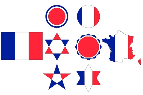 Bandeira França Figuras Geométricas Das Cores Bandeira França —  Vetores de Stock