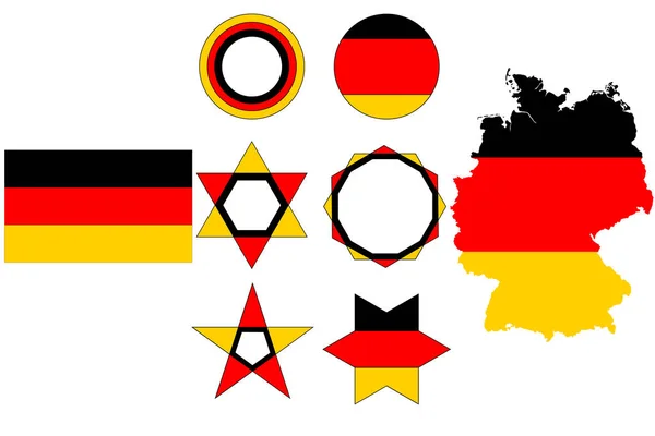 Vector Εικονογράφηση Της Σημαίας Γερμανίας Και Χάρτη — Διανυσματικό Αρχείο