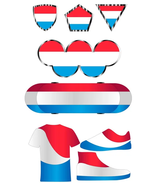 룩셈부르크의 국기의 색상에서 아이콘 — 스톡 벡터