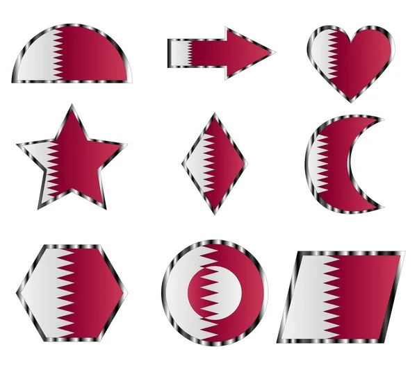 Satz Verschiedener Symbole Aus Den Farben Der Katarischen Nationalflagge — Stockvektor