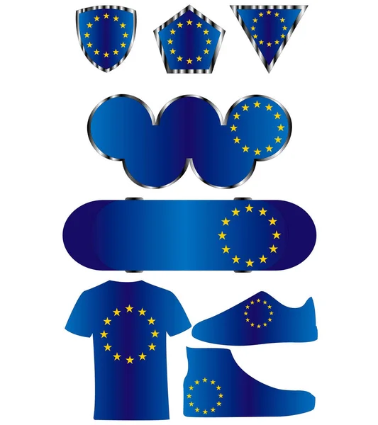 Bandera Unión Europea Iconos Colores Bandera Unión Europea — Vector de stock
