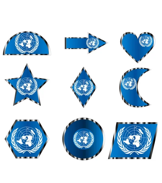 Bandera Las Naciones Unidas Iconos Colores Bandera Las Naciones Unidas — Vector de stock