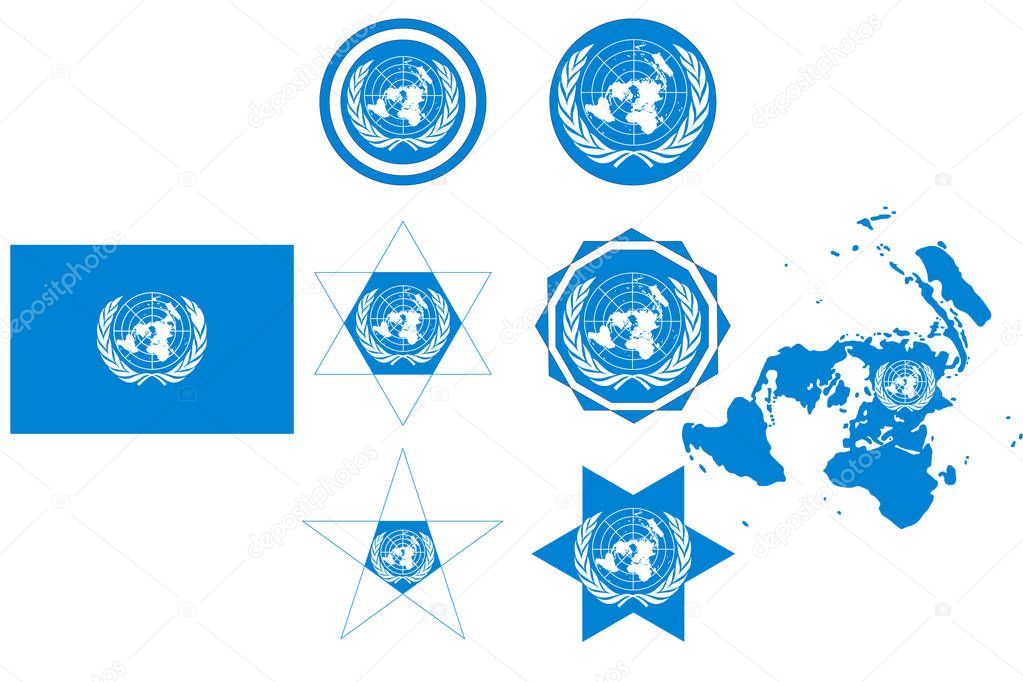 Flag of the United Nations, icons of colors of the flag of the United Nations
