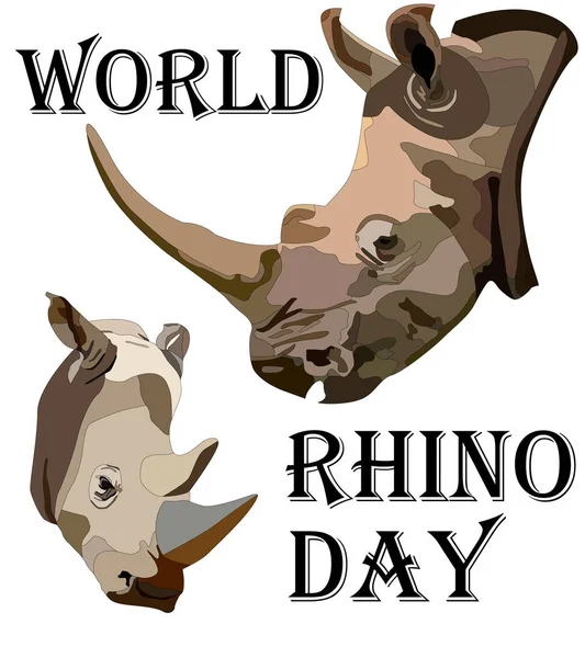 Dünya Rhino günü, sıkı grafik boyalı Rhino için hazır