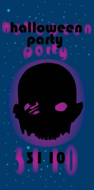 Halloween afiş üzerinde yazıtlar zombi bașlıkları silüeti