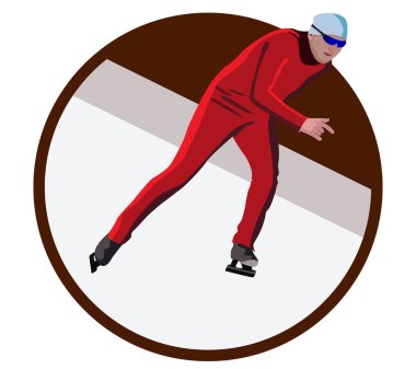 simge hız pateni Buz, kış sporları, beyaz arka plan üzerinde vektör