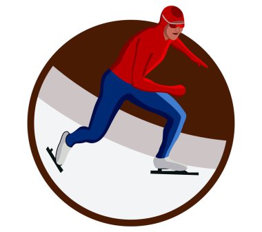 simge hız pateni Buz, kış sporları, beyaz arka plan üzerinde vektör