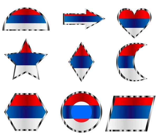 Значок Набір Кольорів Прапор Республіки Сербської Ізольовані Білому Тлі — стоковий вектор