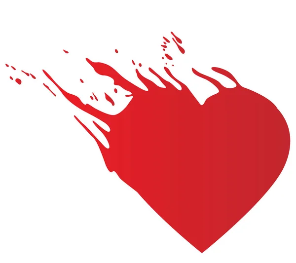 Una Imagen Corazón Color Rojo Una Forma Inusual Vector Aislado — Vector de stock