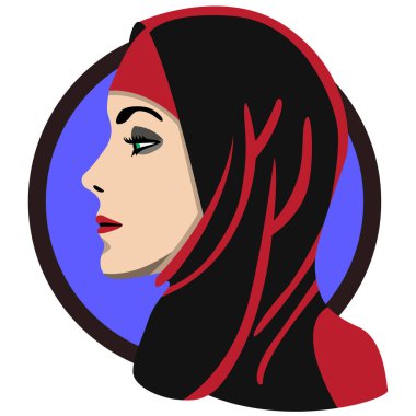 Müslüman kadının hijab eşitlik tüm kadınların dünya, iffet, beyaz arka plan üzerinde izole vektör