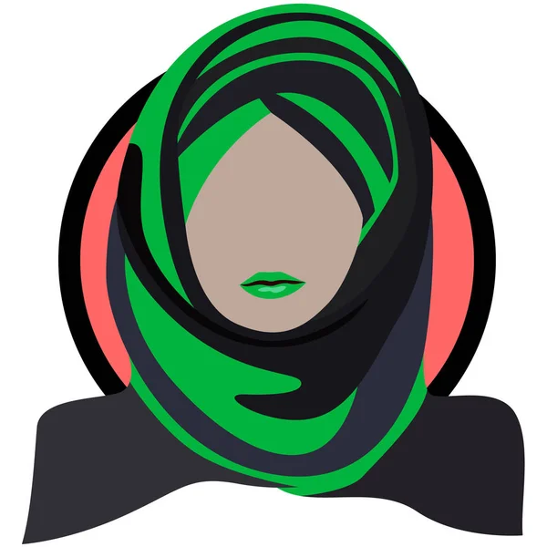 Мусульманську Жінку Хіджаб Рівності Всіх Жінок Світі Цнотливість Вектор Ізольовані — стоковий вектор
