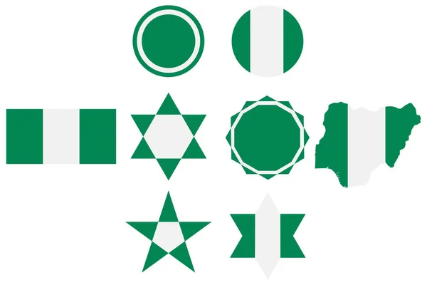 Установка с изображением флага Нигерии. Вектор . — стоковый вектор