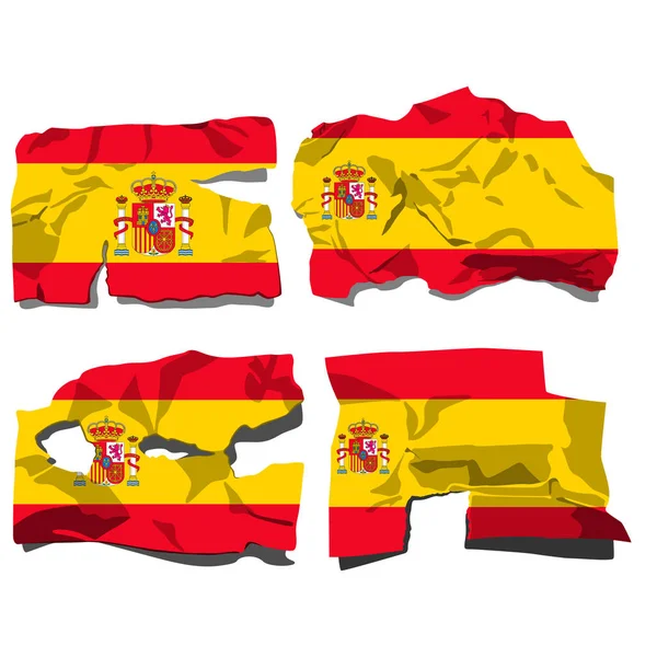 Set with the image of the flag of Spain. Vector. — Stock Vector
