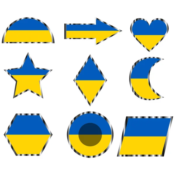 Nastavit obrázek vlajky Ukrajiny. Vektor izolovaných na bílém pozadí. — Stockový vektor