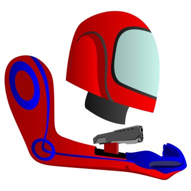 Gelecekteki bir adamın görüntüleri, kısmen robot, cyberpunk