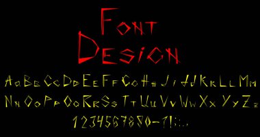 Düz çizgiler, açılar ve üçgenler yazı tipi. Broşürler, çizgi romanlar, dergiler, vb için alışılmadık şekil.